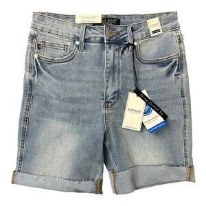 Judy Blue Cuffed Denim Shorts‎ Women's Medium Tummy Control High Waist NWT